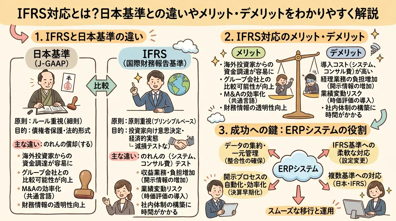 IFRS対応とは？日本基準との違いやメリット・デメリットをわかりやすく